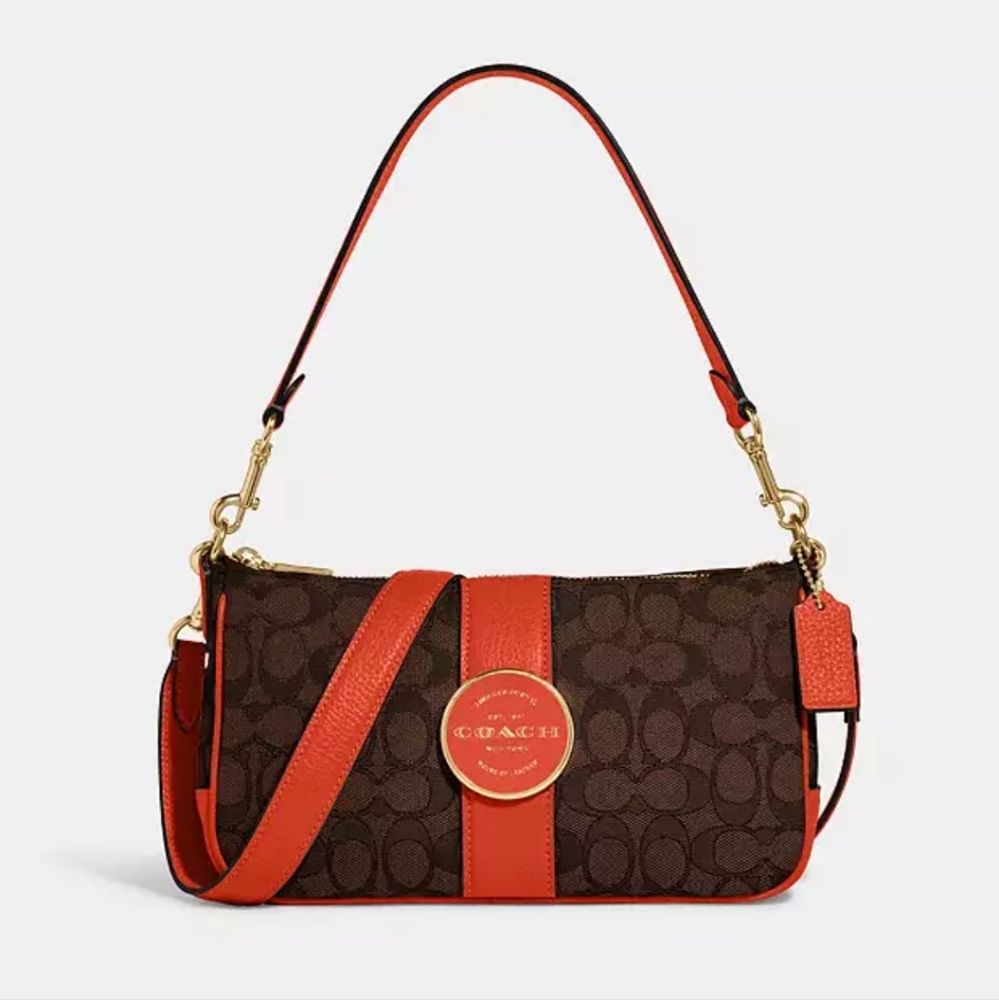 Coach Lonnie Baguette in Signature Jacquard